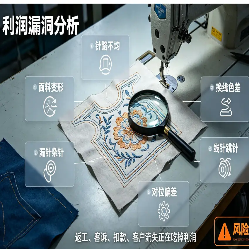 电脑绣花常见品质漏洞与返工原因