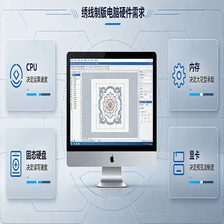 绣花制版软件 CPU 内存硬盘显卡性能优先级