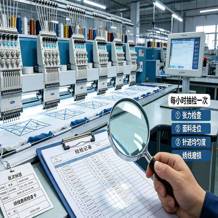 电脑绣花生产中段巡检标准