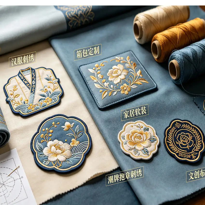 国潮汉服箱包家纺电脑绣花细分市场产品